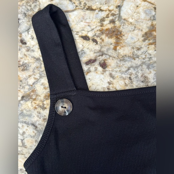 Mikey and Joey sz Small tank bodysuit black button decor snap at crotch. NWT - Picture 3 of 6